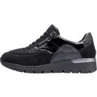 Waldlaufer Ortho Tritt fűzős cipzáras cipő K-Ramona-Soft nubuk/lakkbőr/sztreccs fekete