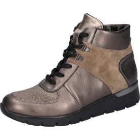   Waldlaufer Ortho Tritt fűzős cipzáras bokacsizma K-Ramona bőr/velúr/sztreccs bronz barna