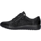 Waldlaufer kényelmi fűzős cipzáras cipő K-Ira nubuk/lakkbőr fekete