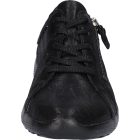 Waldlaufer kényelmi fűzős cipzáras cipő K-Ira nubuk/lakkbőr fekete