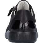 Waldlaufer kényelmi fűzős cipzáras cipő K-Ira nubuk/lakkbőr fekete