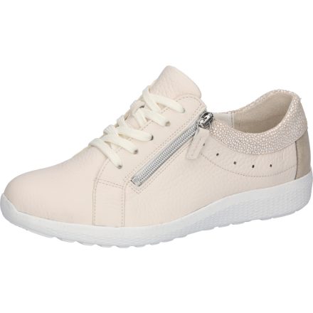 Waldlaufer kényelmi fűzős cipzáras cipő K-Ira szarvasbőr drapp