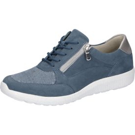   Waldlaufer Ortho Tritt fűzős cipzáras cipő K-Ira nubuk/sztreccs kék