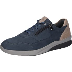   Waldlaufer kényelmi fűzős cipzáras cipő K-Fabian nubuk kék drapp