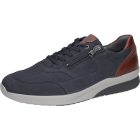 Waldlaufer kényelmi fűzős cipzáras cipő K-Fabian nubuk/bőr kék barna