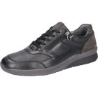 Waldlaufer kényelmi fűzős cipzáras cipő K-Fabian bőr/velúr fekete szürke