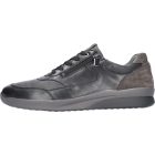 Waldlaufer kényelmi fűzős cipzáras cipő K-Fabian bőr/velúr fekete szürke