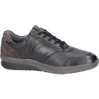 Waldlaufer kényelmi fűzős cipzáras cipő K-Fabian bőr/velúr fekete szürke