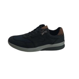   Waldlaufer Ortho Tritt fűzős cipzáras cipő K-Fabian-Soft bőr/sztreccs kék barna