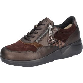   Waldlaufer kényelmi fűzős cipzáras cipő K-Funky nubuk/velúr/lakkbőr barna