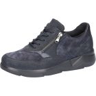 Waldlaufer kényelmi fűzős cipzáras cipő K-Funky bőr/velúr sötétkék