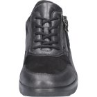 Waldlaufer kényelmi fűzős cipzáras cipő K-Funky bőr/nubuk fekete ezüst