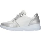Waldlaufer Ortho Tritt fűzős cipzáras cipő K-Funky fényes bőr/sztreccs ezüst fehér
