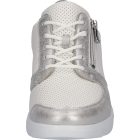 Waldlaufer Ortho Tritt fűzős cipzáras cipő K-Funky fényes bőr/sztreccs ezüst fehér
