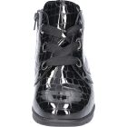 Waldlaufer kényelmi fűzős cipzáras bokacsizma K-Inga lakkbőr fekete