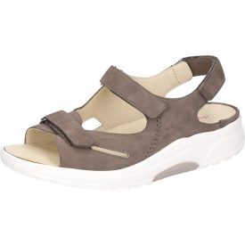   Waldlaufer dynamic gördülő talpú tépőzáras szandál H-Yvonne nubuk barnásszürke