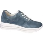 Waldlaufer kényelmi fűzős cipzáras cipő H-Lana velúr kék