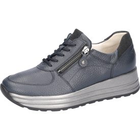   Waldlaufer kényelmi fűzős cipzáras cipő H-Lana szarvasbőr kék