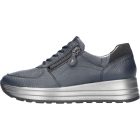 Waldlaufer kényelmi fűzős cipzáras cipő H-Lana szarvasbőr kék