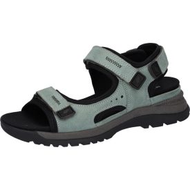   Waldlaufer kényelmi tépőzáras szandál H-Sora bőr türkiz fekete