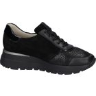 Waldlaufer Ortho Tritt fűzős cipzáras cipő H-Feli bőr/velúr/lakkbőr/sztreccs fekete