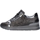 Waldlaufer kényelmi fűzős cipzáras cipő M-Sarah nubuk/lakkbőr fekete