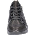 Waldlaufer kényelmi fűzős cipzáras cipő M-Sarah nubuk/lakkbőr fekete