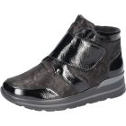 Waldlaufer kényelmi tépőzáras bokacsizma M-Sarah lakkbőr/nubuk fekete