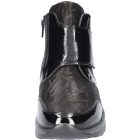 Waldlaufer kényelmi tépőzáras bokacsizma M-Sarah lakkbőr/nubuk fekete