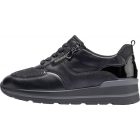 Waldlaufer Ortho Tritt fűzős cipzáras cipő M-Sarah bőr/lakkbőr/sztreccs fekete
