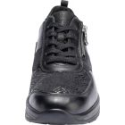 Waldlaufer Ortho Tritt fűzős cipzáras cipő M-Sarah bőr/lakkbőr/sztreccs fekete