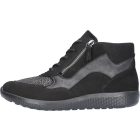 Waldlaufer Ortho Tritt fűzős cipzáras bokacsizma M-Ira nubuk/sztreccs fekete