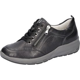   Waldlaufer kényelmi fűzős cipzáras cipő M-Tonia szarvasbőr fekete