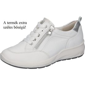   Waldlaufer kényelmi fűzős cipzáras cipő M-Tonia szarvasbőr fehér ezüst