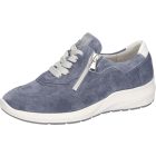 Waldlaufer kényelmi fűzős cipzáras cipő M-Tonia velúr kék