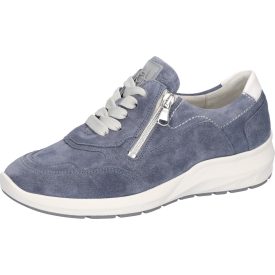   Waldlaufer kényelmi fűzős cipzáras cipő M-Tonia velúr kék