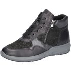 Waldlaufer kényelmi fűzős cipzáras bokacsizma M-Tonia bőr/nubuk fekete