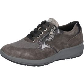   Waldlaufer Ortho Tritt fűzős cipzáras cipő M-Tonia velúr/lakkbőr/sztreccs szürke