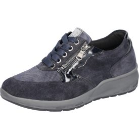   Waldlaufer Ortho Tritt fűzős cipzáras cipő M-Tonia velúr/lakkbőr/sztreccs kék