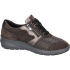 Waldlaufer Ortho Tritt fűzős cipzáras cipő M-Tonia velúr/bőr/sztreccs barna szürke
