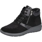 Waldlaufer Ortho Tritt fűzős cipzáras bokacsizma M-Tonia velúr/nubuk/sztreccs fekete