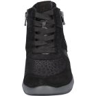 Waldlaufer Ortho Tritt fűzős cipzáras bokacsizma M-Tonia velúr/nubuk/sztreccs fekete