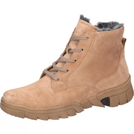 Waldlaufer kényelmi fűzős cipzáras bokacsizma H-Lumi velúr karamellszín