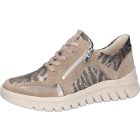 Waldlaufer kényelmi fűzős cipzáras cipő H-Biggi velúr/bőr bézs bronz