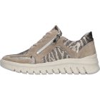 Waldlaufer kényelmi fűzős cipzáras cipő H-Biggi velúr/bőr bézs bronz