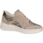 Waldlaufer kényelmi fűzős cipzáras cipő H-Biggi velúr/bőr bézs bronz