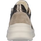 Waldlaufer kényelmi fűzős cipzáras cipő H-Biggi velúr/bőr bézs bronz