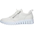 Waldlaufer kényelmi fűzős cipzáras cipő H-Birdy bőr fehér