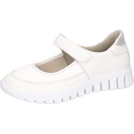   Waldlaufer Ortho Tritt tépőzáras balerina H-Birdy bőr/sztreccs fehér ezüst