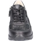 Waldlaufer kényelmi fűzős cipzáras cipő H-Clara bőr fekete ezüst